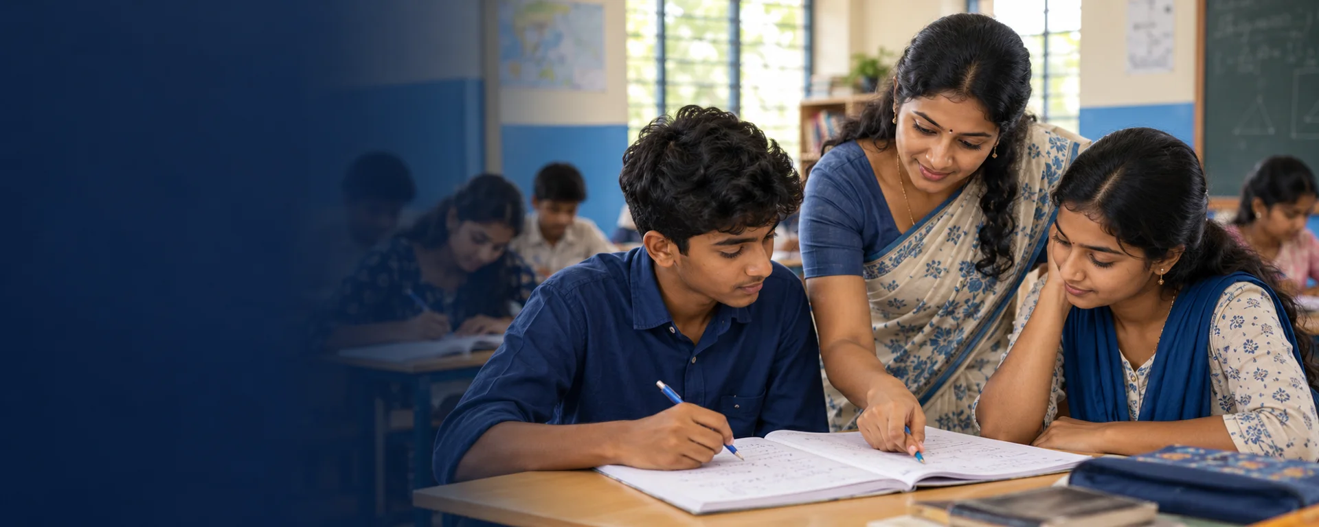 Illustrative teacher-guided study scene